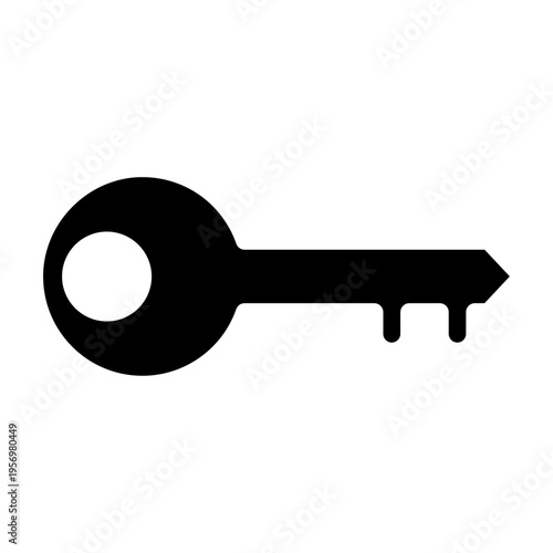 Solid Icon of a key representing a strategic solution and access to new business opportunities
