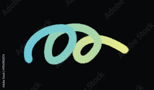 Fluffy swirling fuzzy shape gradient illustration