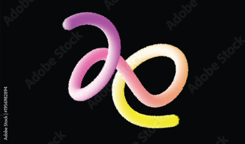 Fluffy swirling fuzzy shape gradient infinity symbol