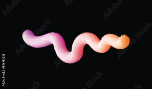 Fluffy swirling fuzzy shape gradient illustration
