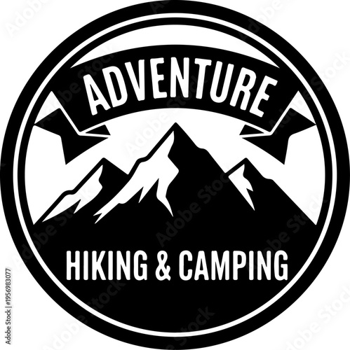 Vector adventure hiking camping logo