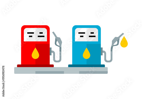 Fuel dispenser gas station icon flat vector design