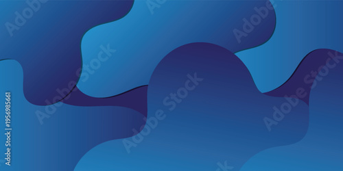 Blue gradient background with flowing fluid wave shapes clean modern style