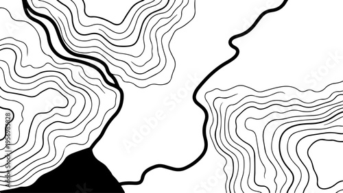 Vector topographic map contours illustration