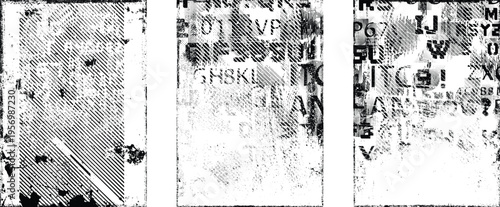 Grungy isolated layers . Design element for brochure, social media, posters, flyers. Overlay texture.Textured banner with Distress effect .Vector halftone dots . Screen print texture