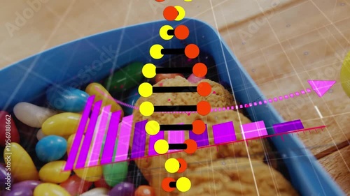 Financial decline depicted with a cookie in focus, symbolizing global economic issues.