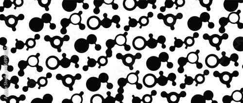Vector art of a black molecular structure pattern