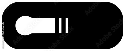 Minimalist black icon representing a slider switch for adjusting opacity transparency or volume levels symbolizing control and settings on a clean white background