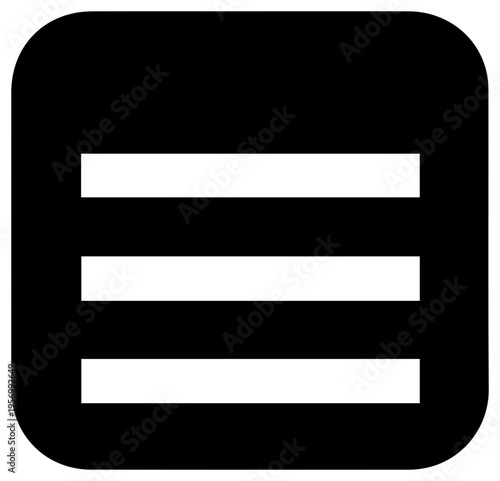 Simple solid black icon representing paragraph style formatting document layout text alignment and content organization presented on a clean white background with rounded corners