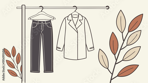 Conscious clothing consumption concept with minimal wardrobe promoting sustainable fashion mindful shopping and eco friendly lifestyle choices