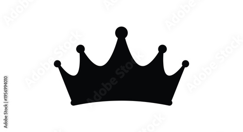 A striking black crown design presented in a bold silhouette