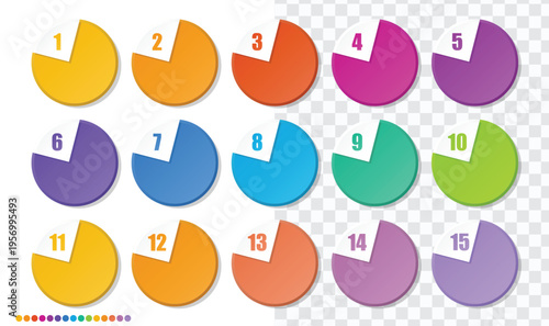 Colorful numbered circle icons set with modern gradient infographic design.