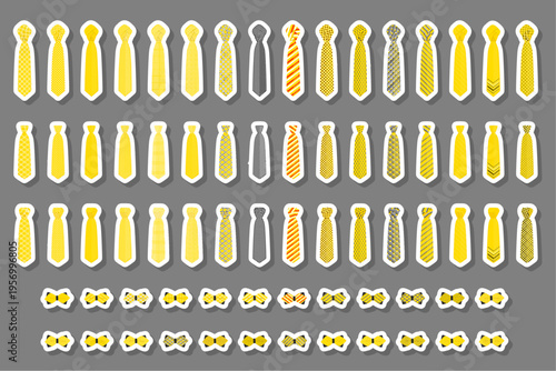 big colored set neckties different types