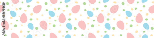 Seamless easter pattern with ornamental eggs. Vector pastel multicolor holiday decorations, backgrounds and textures. For fabric, textile, wrapping paper, packaging, web