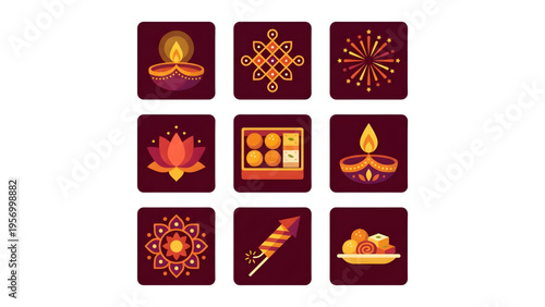 Diwali Traditional Icon Sheet