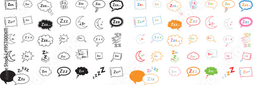 Collection of Zzz symbols and sleep related sleeping