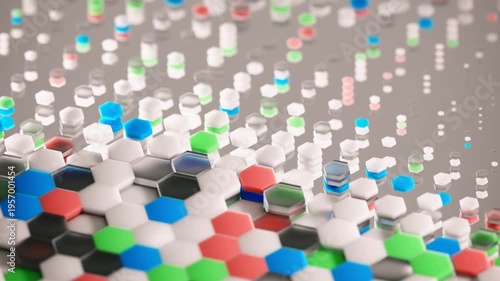 Abstract Hexagon Colorful Pattern Background 4K Video