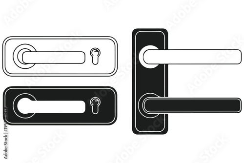 simple illustration of a metal key inserted in a lock symbolizing security access and unlocking concept