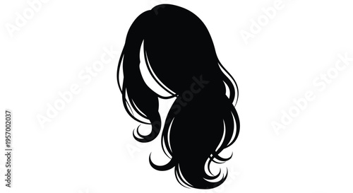 Elegant woman s hairstyle depicted in a striking black silhouette