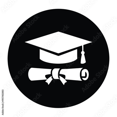 Graduation icon with cap and diploma