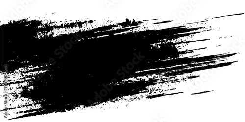 An expressive black brush stroke, exuding raw energy and dynamic artistic expression. 