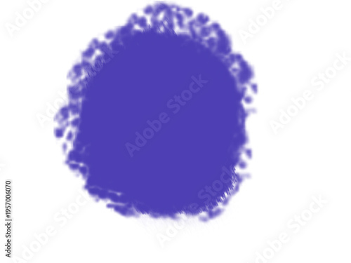 Abstract Blue Paint Splash Circle on White Background | Soft Edged Ink Blot with Organic Texture, Minimalist Artistic Design Element for Creative and Modern Visual Projects

