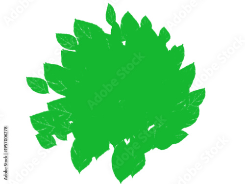 Abstract Green Leafy Brush Shape on White Background | Organic Paint Stroke Cluster with Natural Texture, Minimalist Nature-Inspired Design for Creative and Visual Projects

