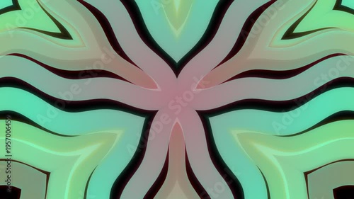 Abstract Colorful Wavy Lines Kaleidoscopic Motion Background