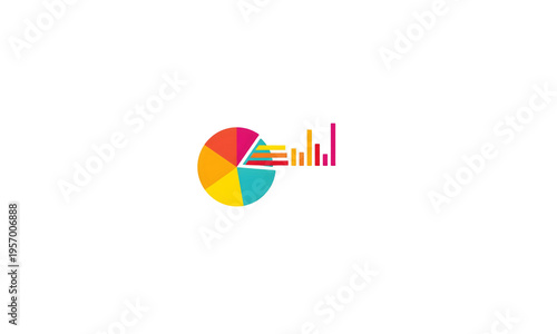 Free Download pie chart with growth arrow analytics illustration - GFXLoad