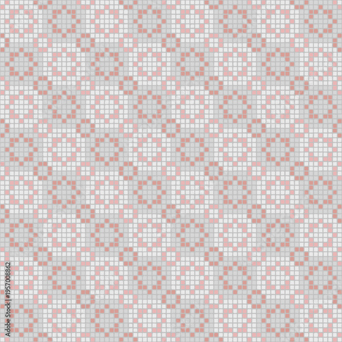 pink and gray hand drawn pixels. vector seamless pattern. geometric repetitive background. modern decorative art. fabric swatch. textile design. embroidery template. home decor