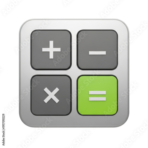 A calculator pad with mathematical operation symbols isolated on transparent background