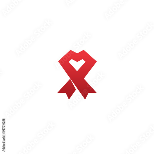 Free Download HIV Awareness Ribbon in Heart Shape Logo Icon - GFXLoad