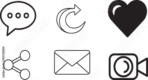 Set of web icons featuring vector symbols for email communication, business contact, and internet design elements including home and phone buttons