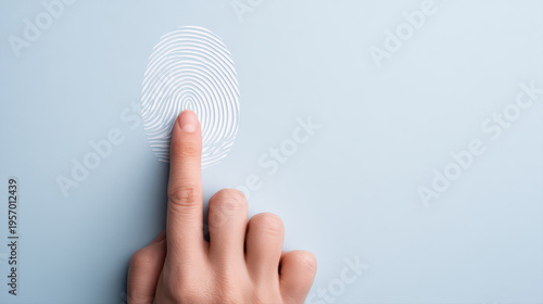Fingerprint finger biometric identity security authentication close up human technology pattern unique identification touch hand skin personal digital scan print data access verification privacy