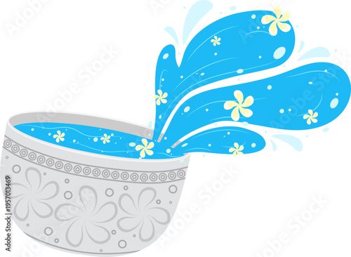 Splashing Water Bowl Colorful Vector Graphic for Fun Events Celebrations