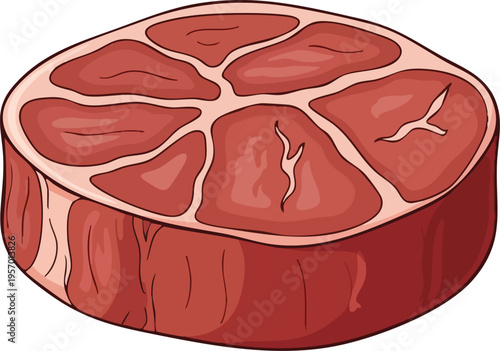 Raw Beef Steak Cut Isolated on White Background for Cooking.