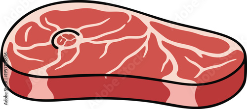 Raw Beef Steak Cut with Bone and Marbling Fresh Meat.