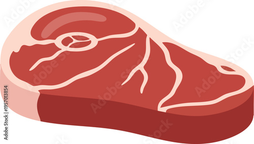 Raw Beef Steak Cut Isolated on White Background Fresh Meat.