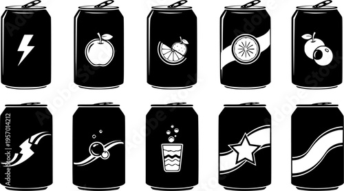 soda can silhouette vector illustration