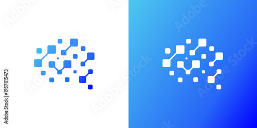 Dual meaning logo combining brain and connection elements, symbolizing intelligent networking, data integration, innovation, and the power of connected thinking in modern technology.