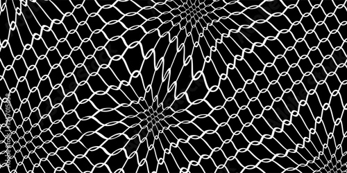Curved net pattern. Seamless design for sportswear or equipment like soccer goals, volleyball nets, basketball hoops, hockey nets, and athletic gear.