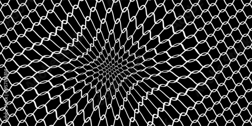 Curved net pattern. Seamless design for sportswear or equipment like soccer goals, volleyball nets, basketball hoops, hockey nets, and athletic gear.