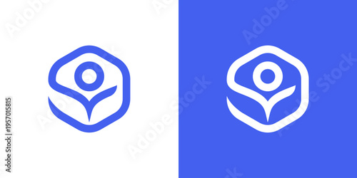 Dual meaning logo combining people and box elements, symbolizing teamwork, logistics, collaboration, delivery services, and organized business solutions centered around people and distribution.