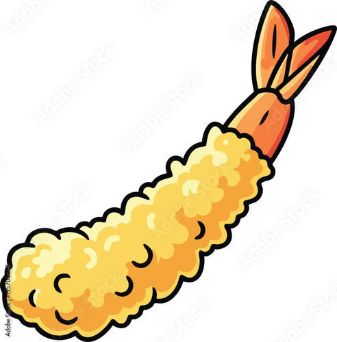 Delicious Crispy Shrimp Tempura Isolated on White Background.