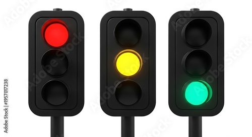 Traffic light with red yellow and green lights