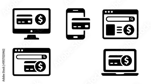 Online payment icons for secure transactions on devices