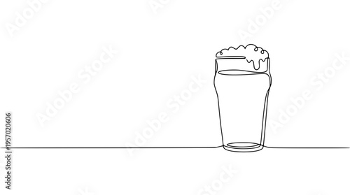 Vector illustration of a glass of beer with foam