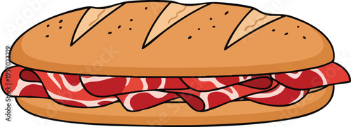 Delicious Bacon Sandwich on a Toasted Bun.