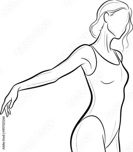 Woman in a dynamic pose with outstretched arm
