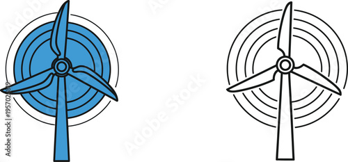 Wind turbine comparison with motion lines